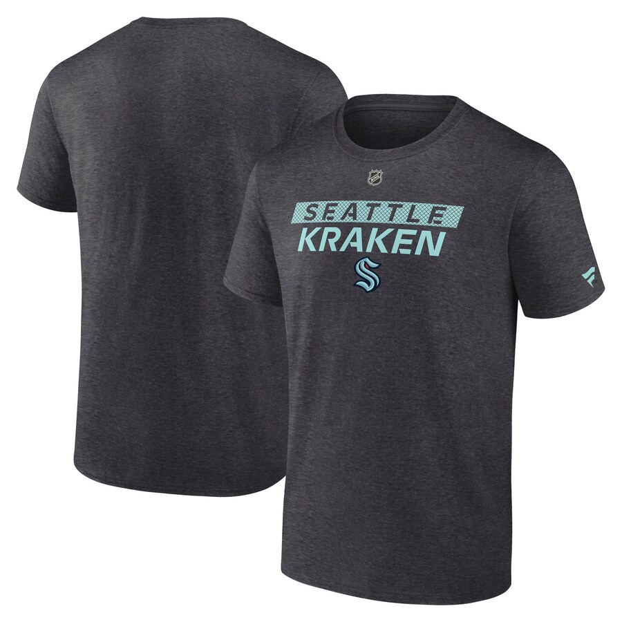 Men's Seattle Kraken Fanatics Heather Charcoal Authentic Pro Core Primary T-Shirt - Puhuasuan