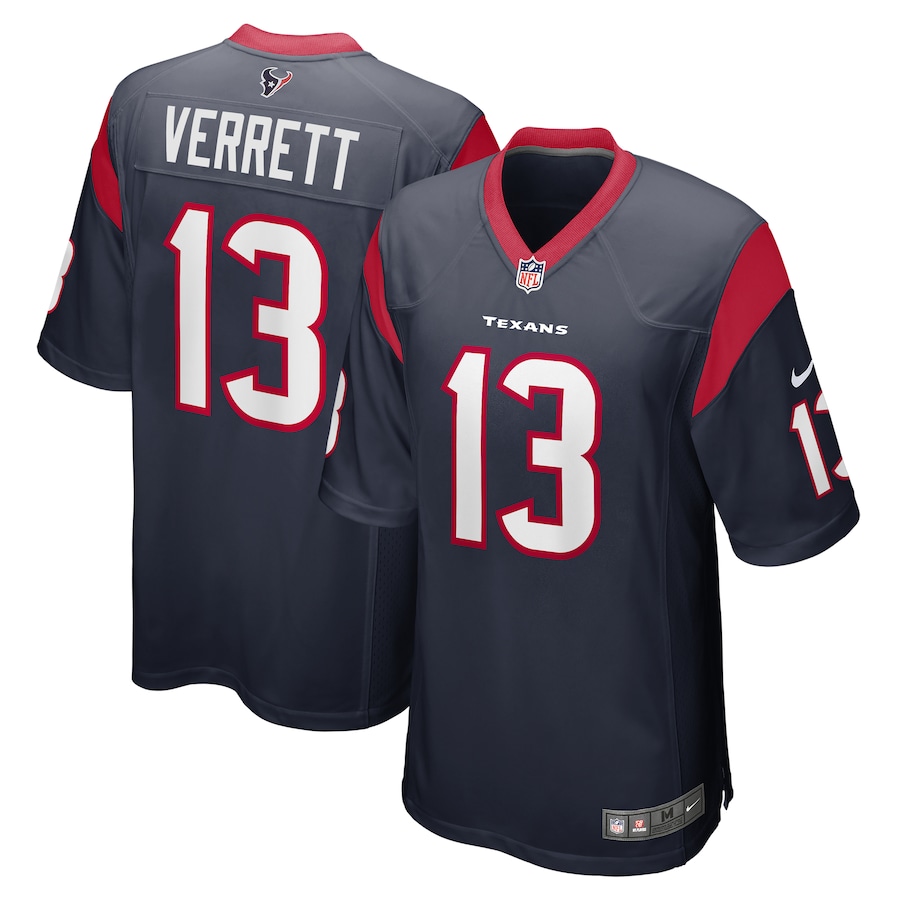 Men's Houston Texans Jason Verrett Nike Navy Game Jersey - Puhuasuan