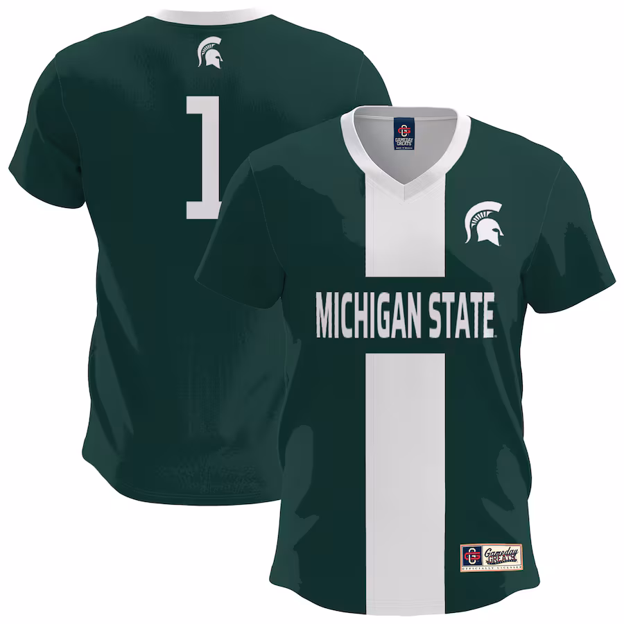 Men's GameDay Greats  Green Michigan State Spartans Lightweight Soccer Fashion Jersey - Puhuasuan