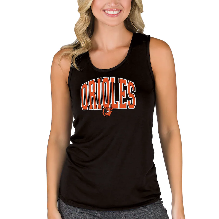 Women's Baltimore Orioles Concepts Sport Black Marathon Racerback Tank Top - Puhuasuan
