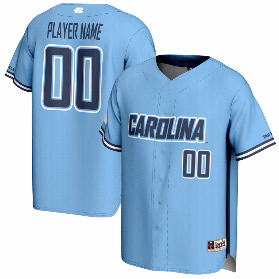 North Carolina Tar Heels GameDay Greats Youth NIL Pick-A-Player Baseball Lightweight Jersey - Carolina Blue - Puhuasuan