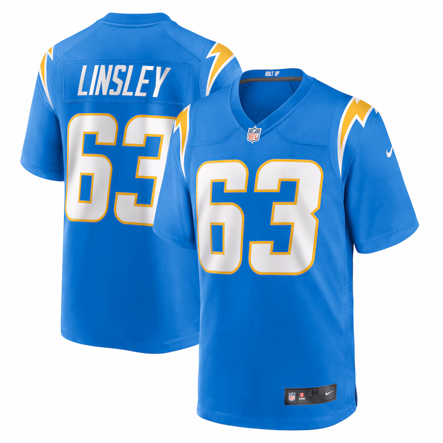 Men's Los Angeles Chargers Corey Linsley Nike Powder Blue Game Player Jersey - Puhuasuan