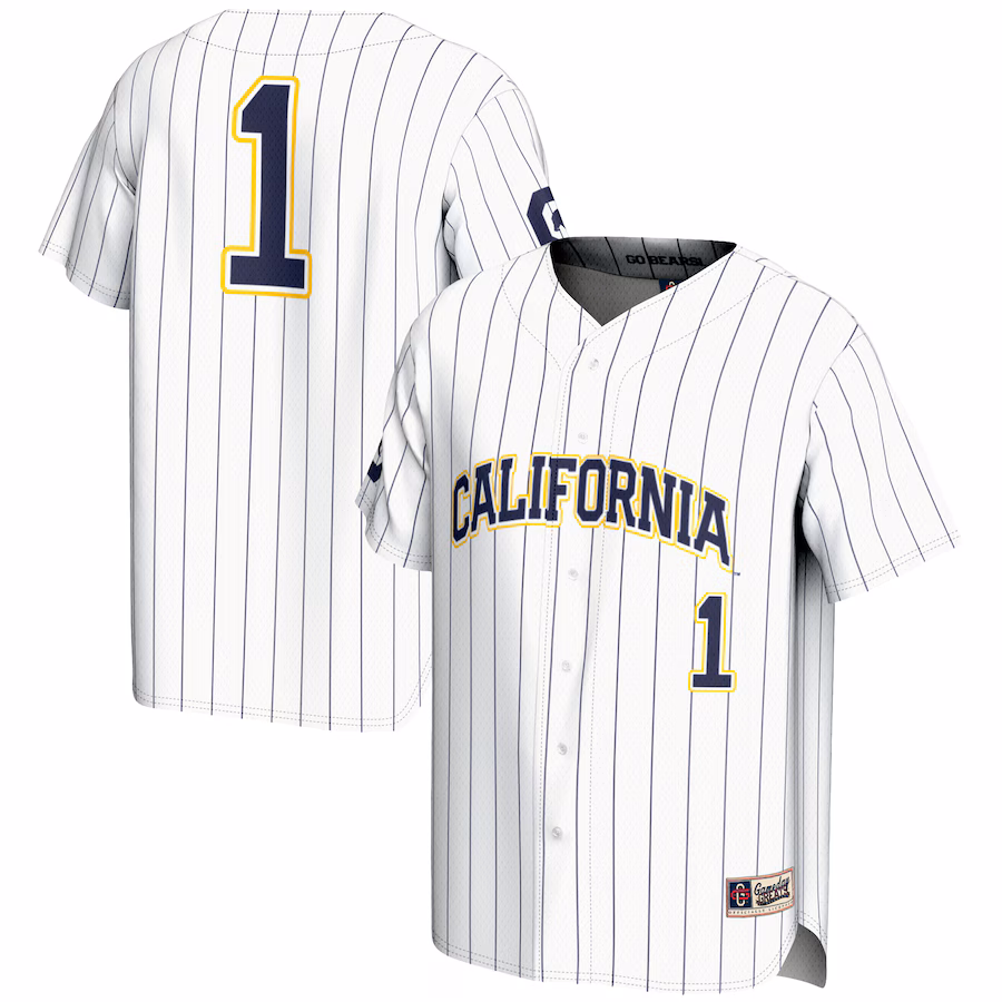 Men's GameDay Greats #1 White Cal Bears Lightweight Baseball Fashion Jersey - Puhuasuan