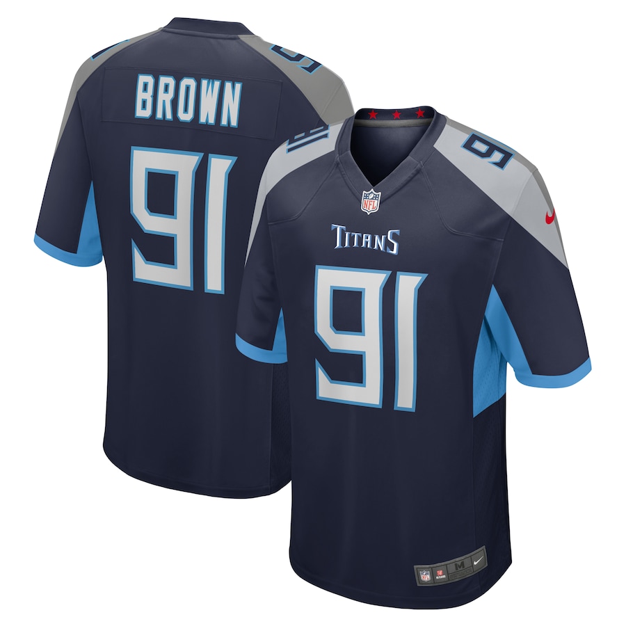 Men's Tennessee Titans Shakel Brown Nike  Navy  Game Jersey - Puhuasuan