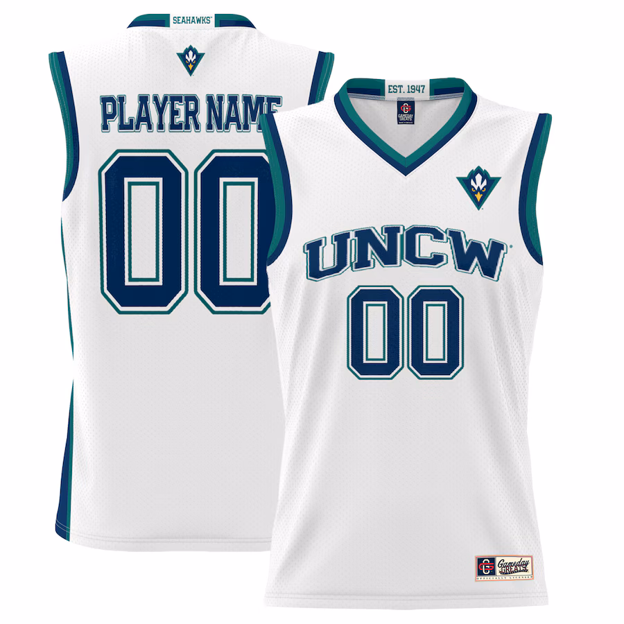 UNC Wilmington Seahawks GameDay Greats Youth NIL Pick-A-Player Lightweight Basketball Jersey - White - Puhuasuan