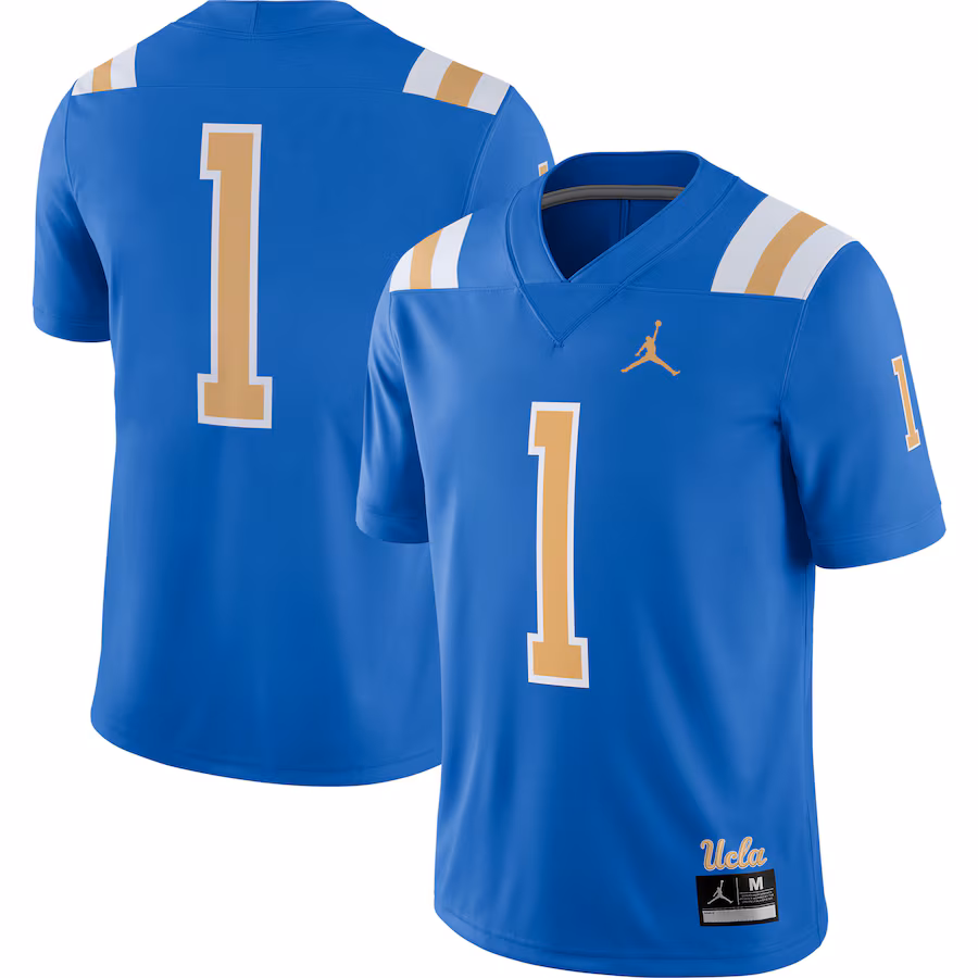 Men's Jordan Brand #1 Blue UCLA Bruins Game Jersey - Puhuasuan