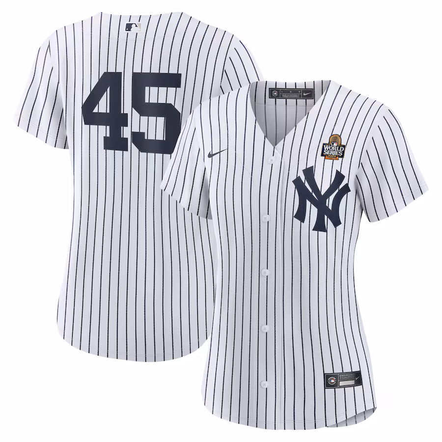 Women's New York Yankees Gerrit Cole Nike White 2024 World Series Home Replica Player Jersey - Puhuasuan