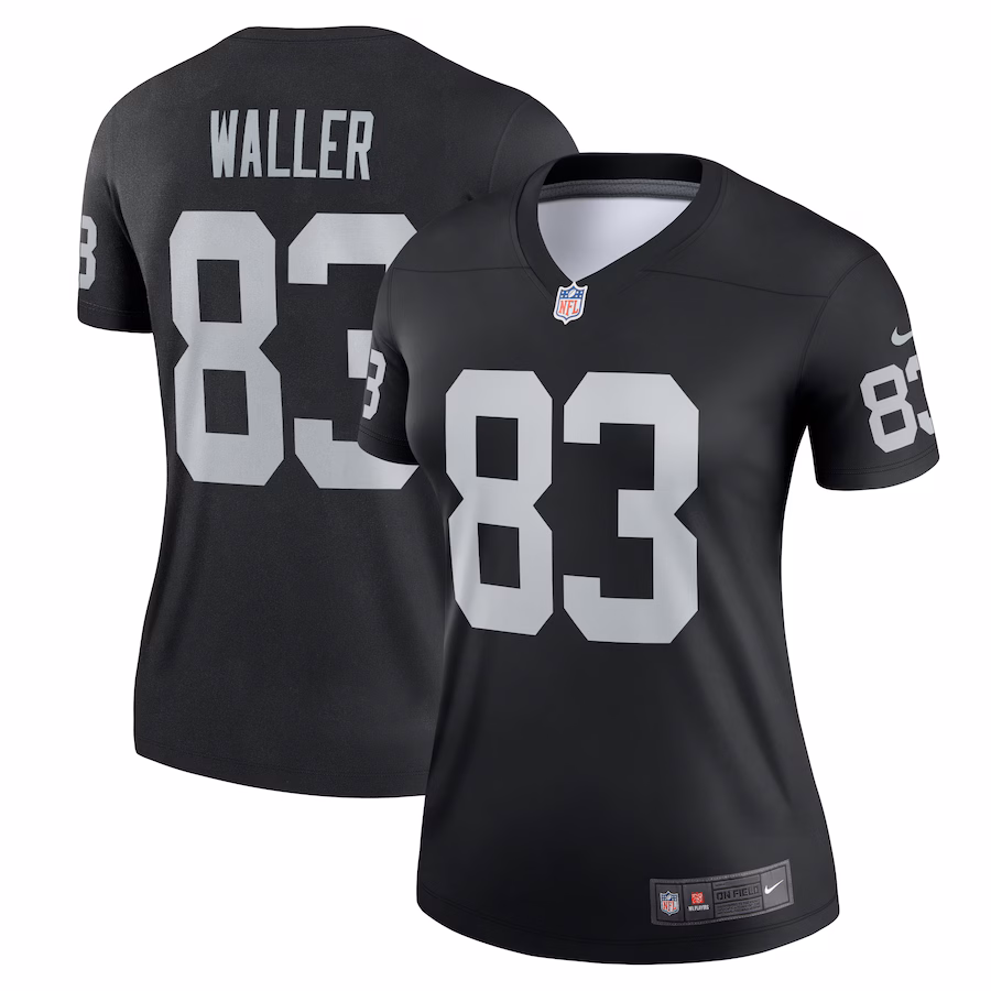 Women's Las Vegas Raiders Darren Waller Nike Black Team Legend Player Performance Top - Puhuasuan