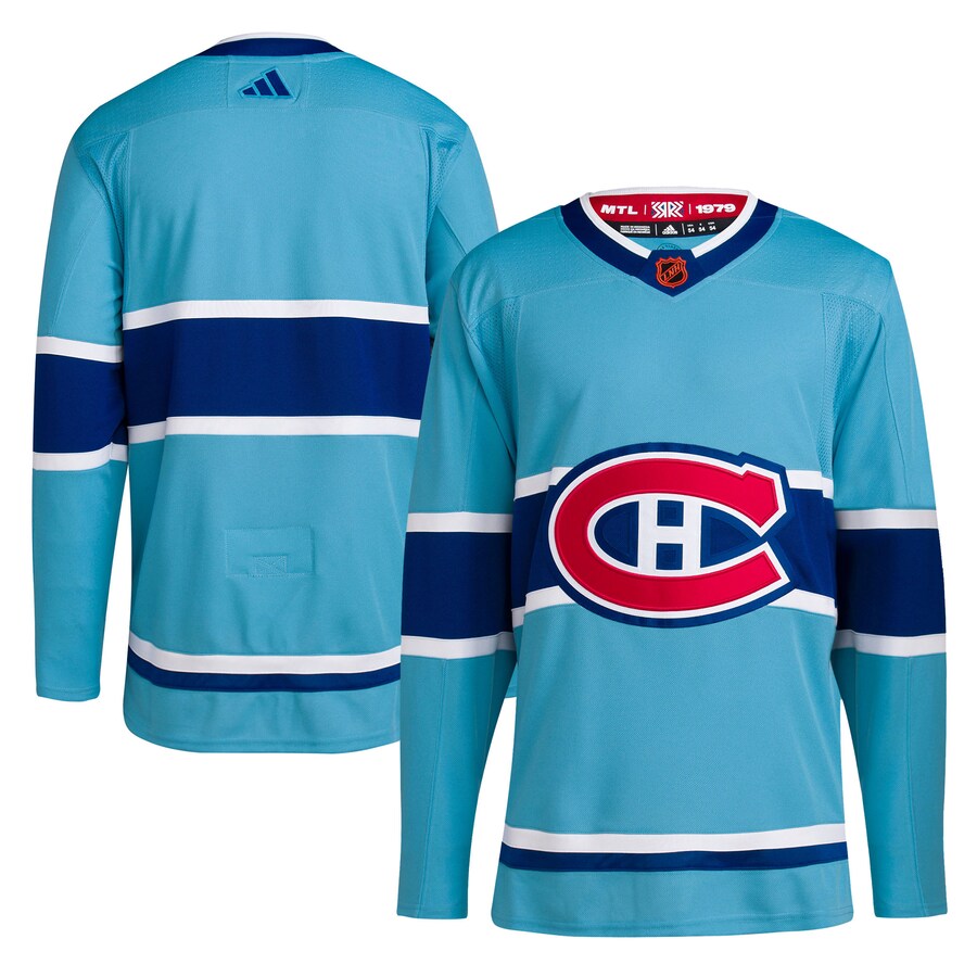 Men's Montreal Canadiens adidas Light Blue Reverse Retro 2.0 Authentic Blank Jersey - Puhuasuan