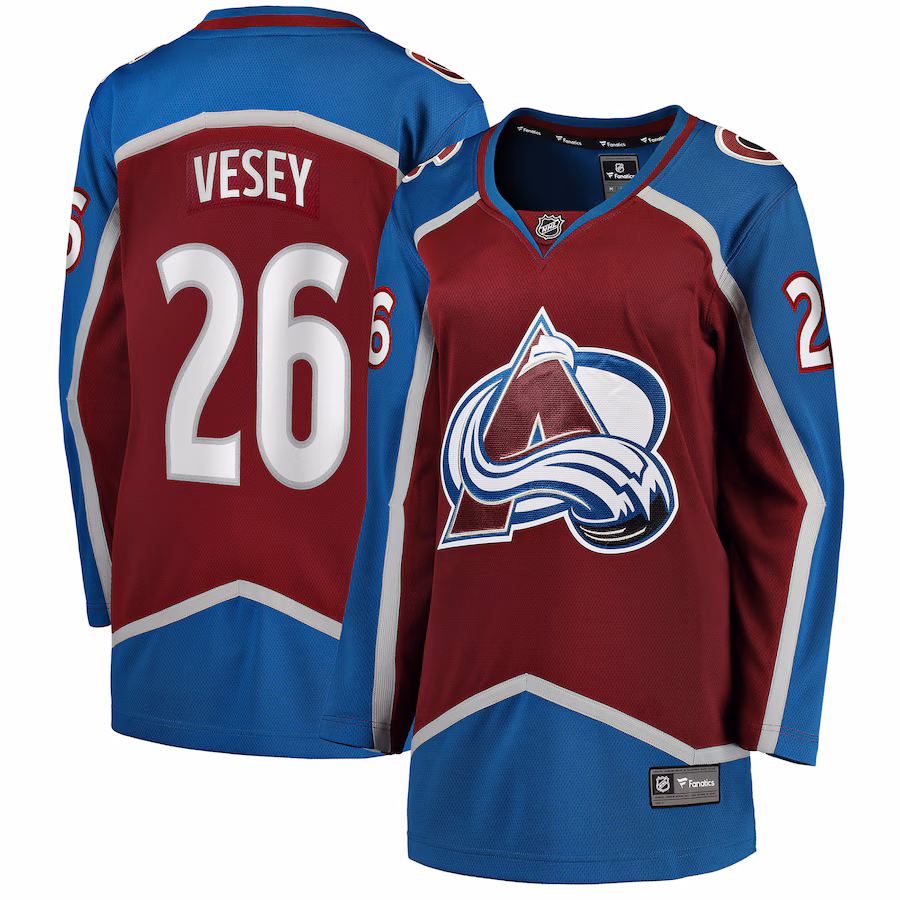 Women's Colorado Avalanche Jimmy Vesey Fanatics Burgundy Home Breakaway Player Jersey - Puhuasuan