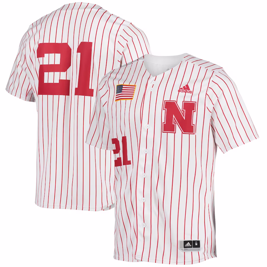 Nebraska Huskers adidas Replica Baseball Jersey - White - Puhuasuan