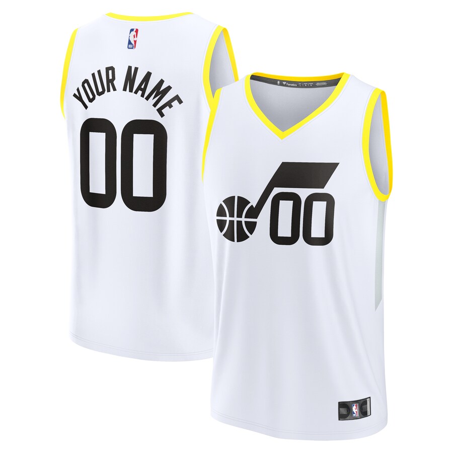 Youth Utah Jazz  Fanatics White Fast Break Replica Custom Jersey - Association Edition - Puhuasuan