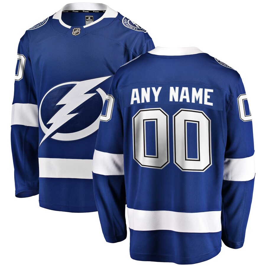 Men's Tampa Bay Lightning Fanatics Branded Blue Home Breakaway Custom Jersey - Puhuasuan