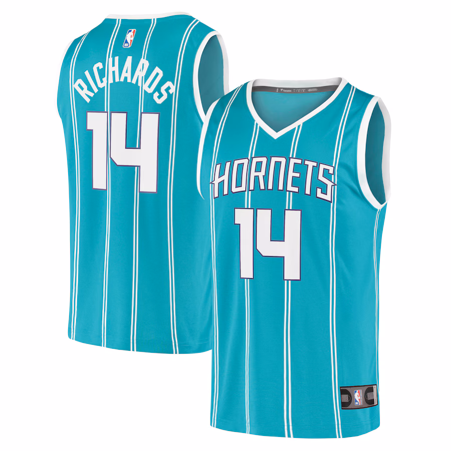 Youth Charlotte Hornets Nick Richards Fanatics Teal 2020/21 Fast Break Replica Jersey - Icon Edition - Puhuasuan