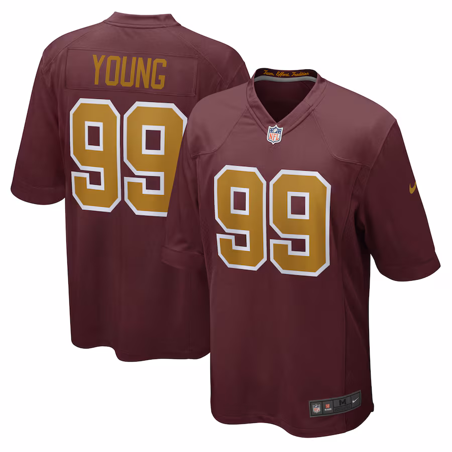Men's Washington Football Team Chase Young Nike Burgundy Alternate Game Jersey - Puhuasuan
