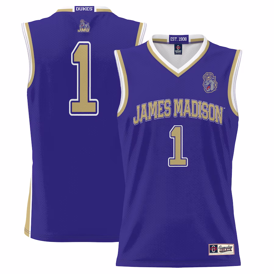 #1 James Madison Dukes GameDay Greats Youth Lightweight Basketball Jersey - Purple - Puhuasuan