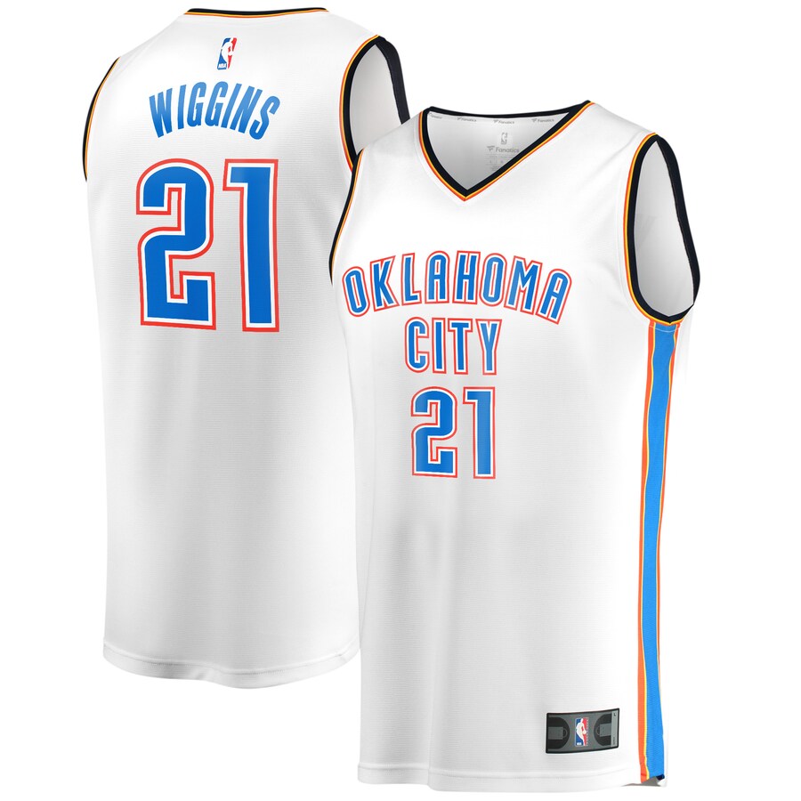 Men's Oklahoma City Thunder Aaron Wiggins Fanatics White Fast Break Player Jersey - Association Edition - Puhuasuan
