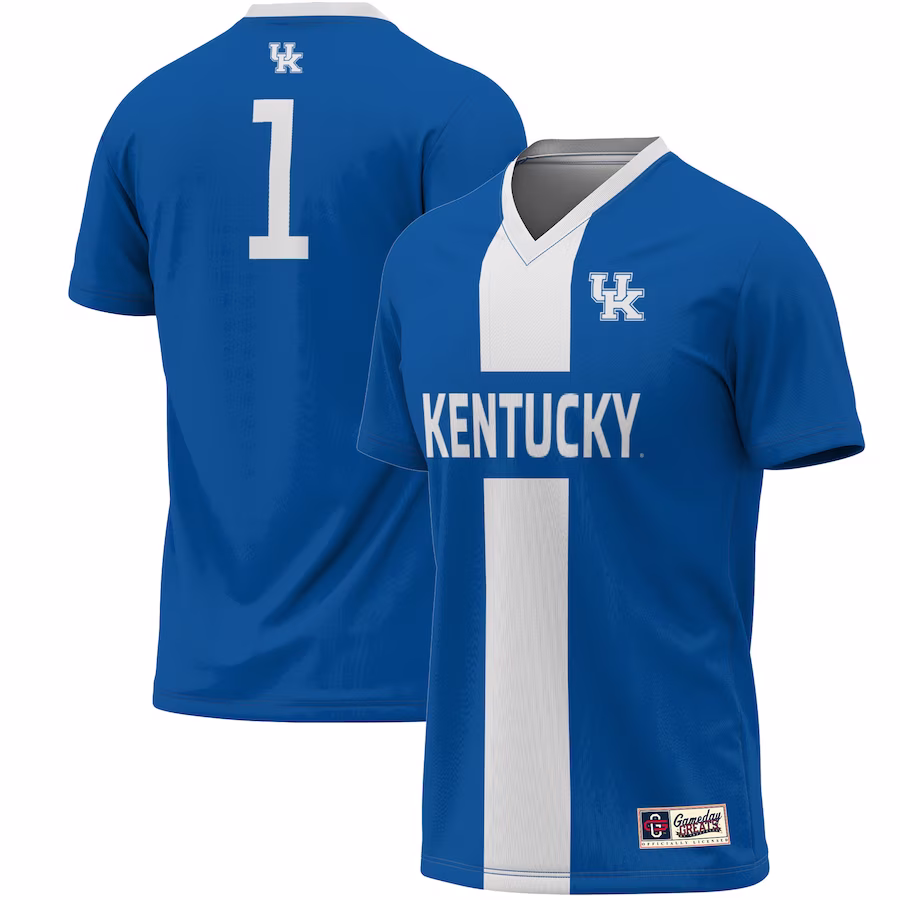 #1 Kentucky Wildcats GameDay Greats Lightweight Soccer Fashion Jersey - Royal - Puhuasuan