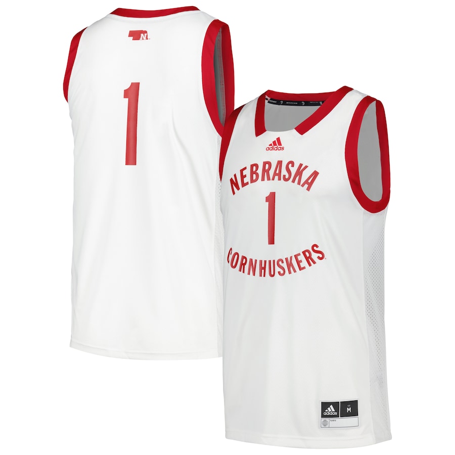 Men's adidas #1 White Nebraska Huskers Team Swingman Jersey - Puhuasuan