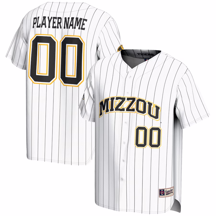 Missouri Tigers GameDay Greats Youth NIL Pick-A-Player Lightweight Baseball Jersey - White - Puhuasuan