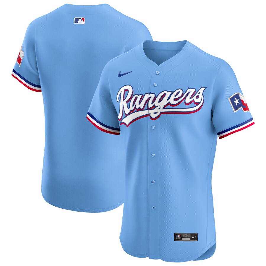 Men's Texas Rangers Nike Light Blue Alternate Vapor Premier Elite Patch Jersey - Puhuasuan
