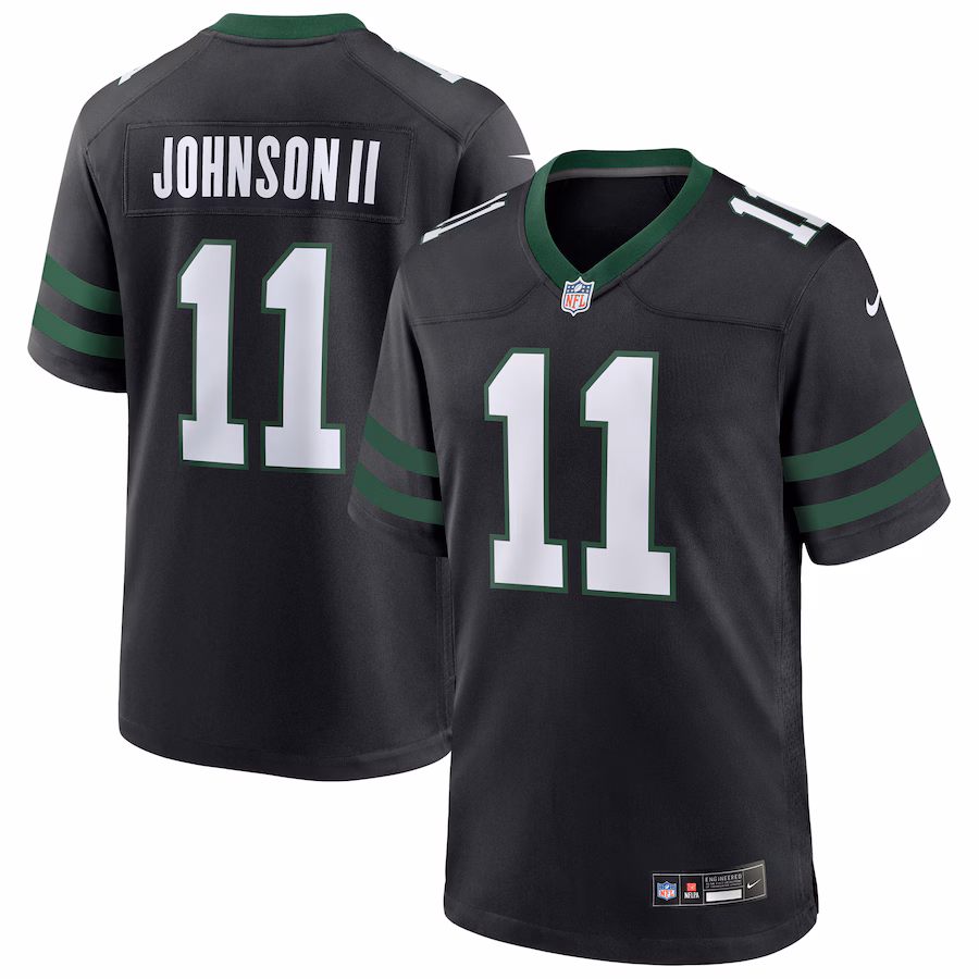 Men's New York Jets Jermaine Johnson II Nike Legacy Black Alternate Game Jersey - Puhuasuan