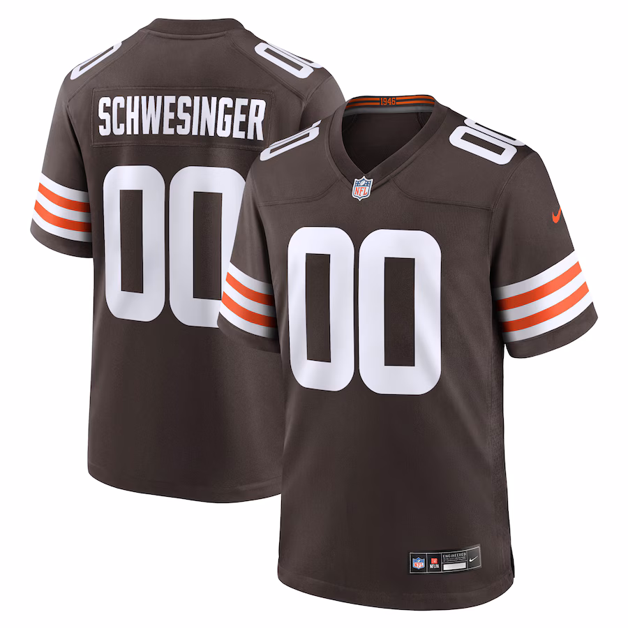 Men's Cleveland Browns Carson Schwesinger Nike Brown 2025 NFL Draft Game Jersey - Puhuasuan