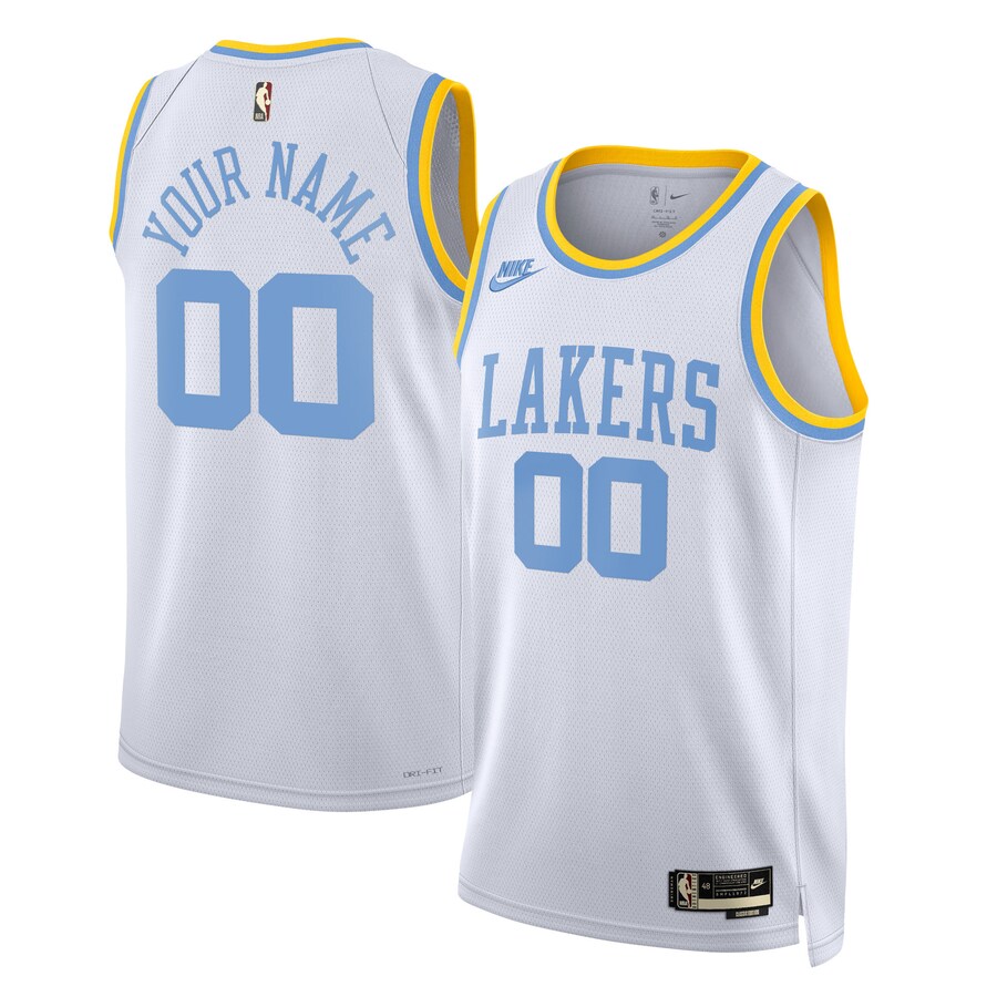 Unisex Los Angeles Lakers Nike White 2022/23 Custom Swingman Jersey - Classic Edition - Puhuasuan