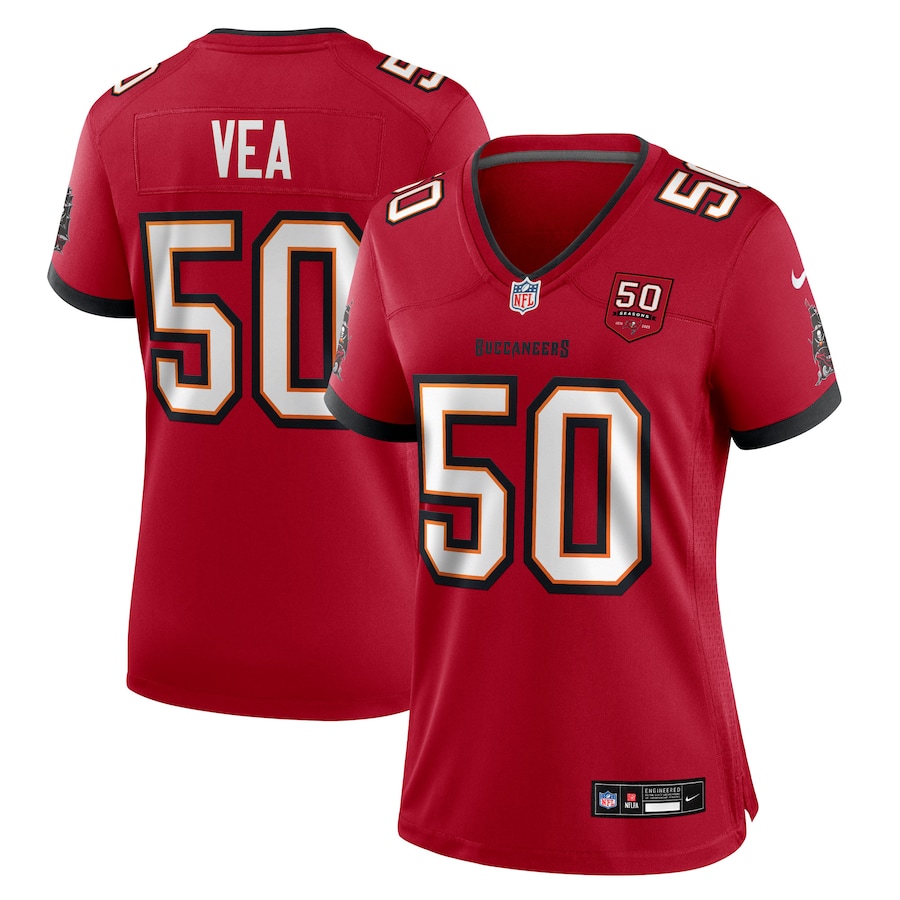 Women's Tampa Bay Buccaneers Vita Vea Nike Red 50th Anniversary Game Jersey - Puhuasuan