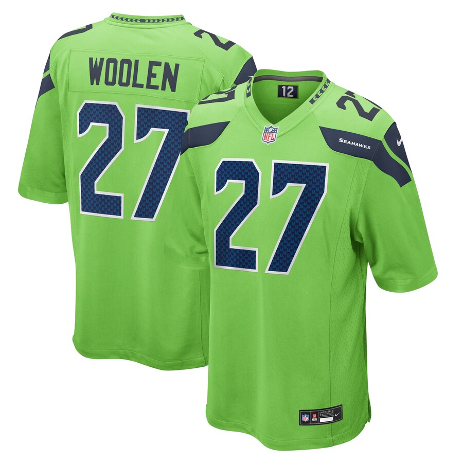 Men's Seattle Seahawks Tariq Woolen Nike Neon Green  Game Jersey - Puhuasuan