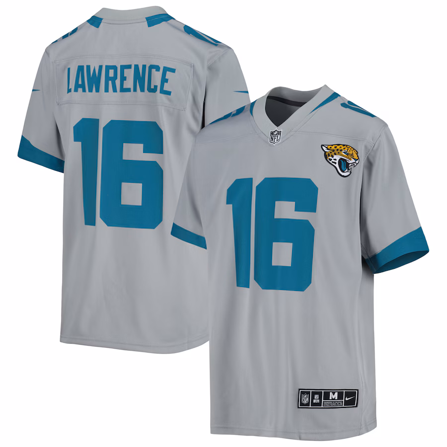 Youth Jacksonville Jaguars Trevor Lawrence Nike Silver Inverted Team Game Jersey - Puhuasuan