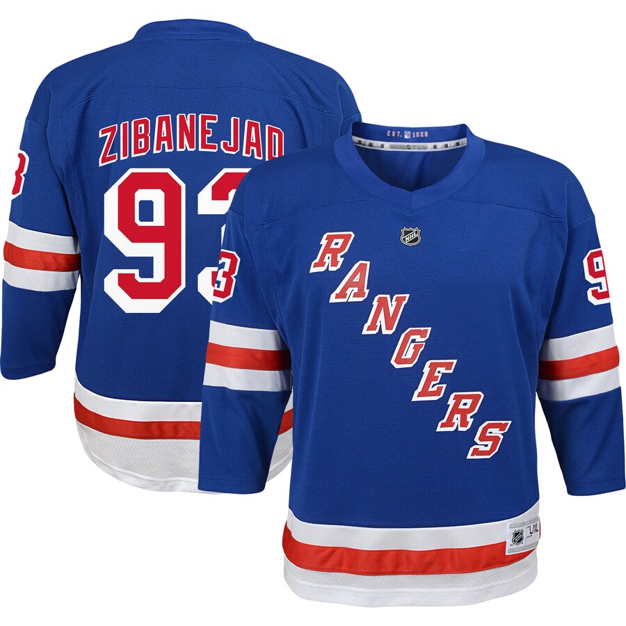 Youth New York Rangers Mika Zibanejad Blue Home Replica Player Jersey - Puhuasuan