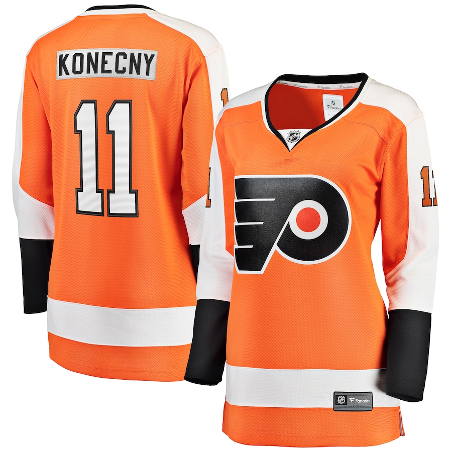 Women's Philadelphia Flyers Travis Konecny Fanatics Branded Orange Home Premier Breakaway Player Jersey - Puhuasuan