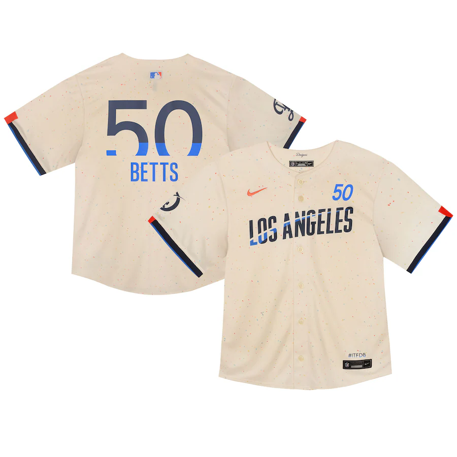 Toddler Los Angeles Dodgers Mookie Betts Nike Cream 2024 City Connect Limited Player Jersey - Puhuasuan