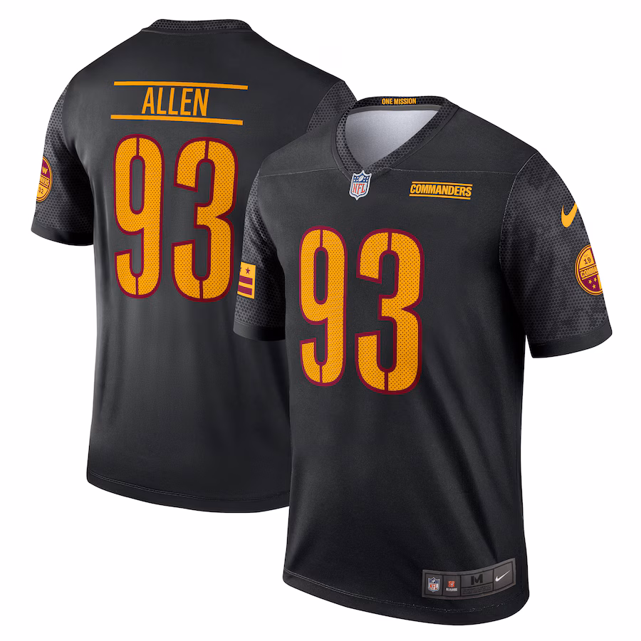 Men's Washington Commanders Jonathan Allen Nike Black Alternate Legend Jersey - Puhuasuan
