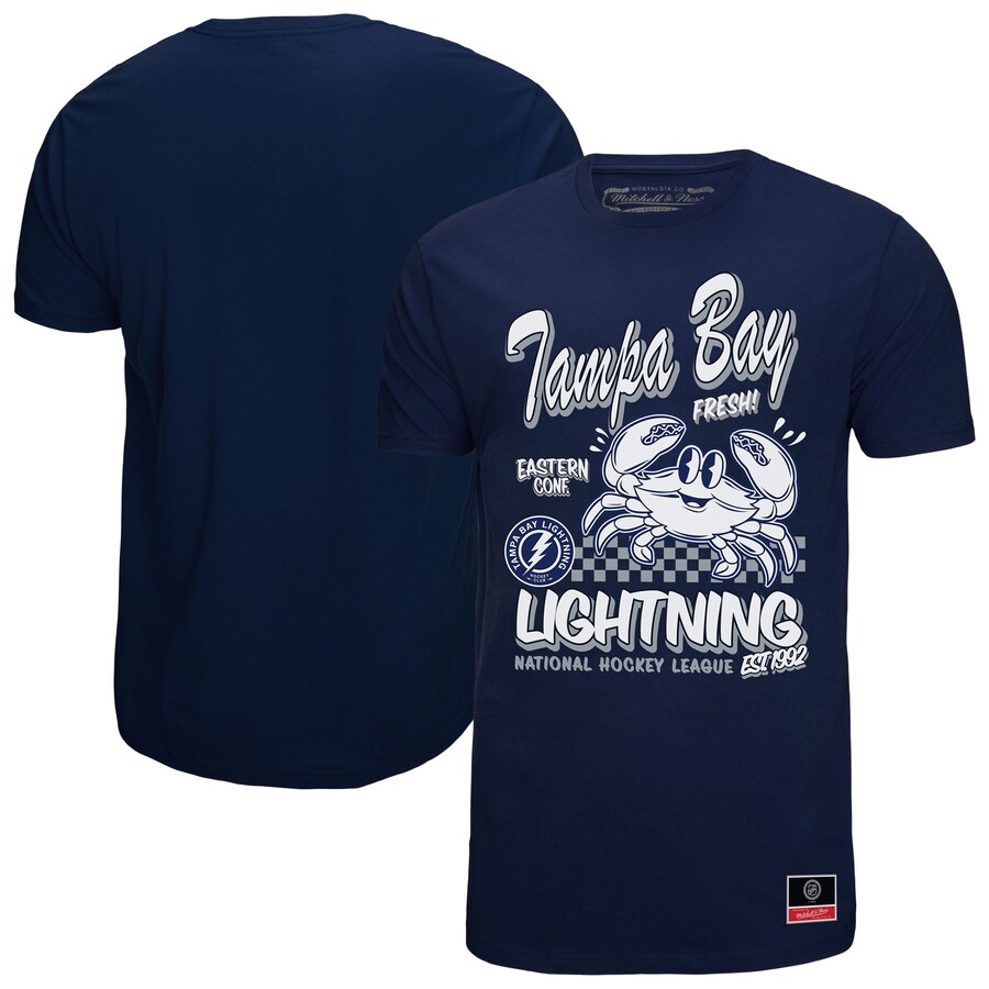 Men's Tampa Bay Lightning Mitchell & Ness Navy Local Food T-Shirt - Puhuasuan