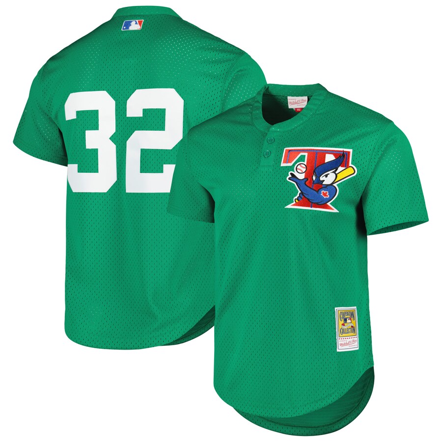 Men's Toronto Blue Jays  Mitchell & Ness Green Cooperstown Collection Mesh Batting Practice Jersey - Puhuasuan