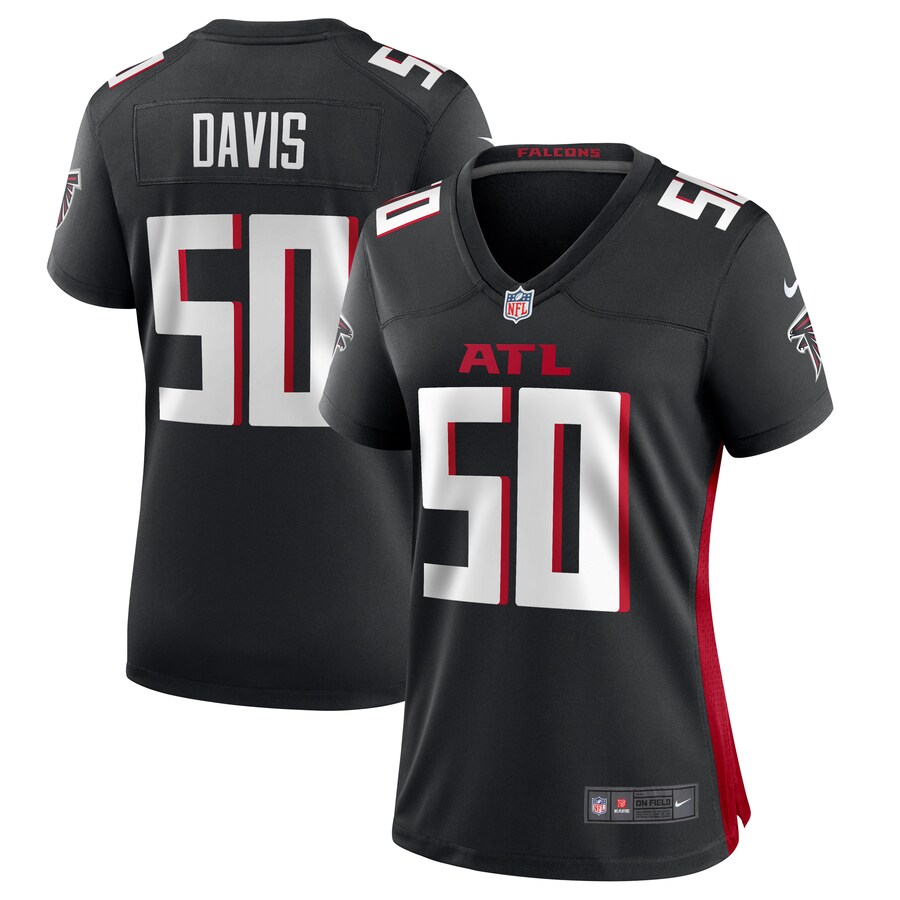 Women's Atlanta Falcons Tae Davis Nike  Black Team Game Jersey - Puhuasuan
