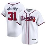 Men's Atlanta Braves Greg Maddux Nike White Home Limited Player Jersey - Puhuasuan