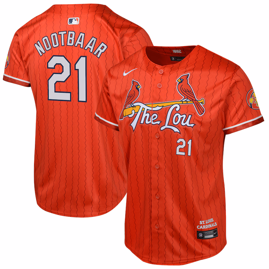 Youth St. Louis Cardinals Lars Nootbaar Nike Red 2024 City Connect Limited Player Jersey - Puhuasuan