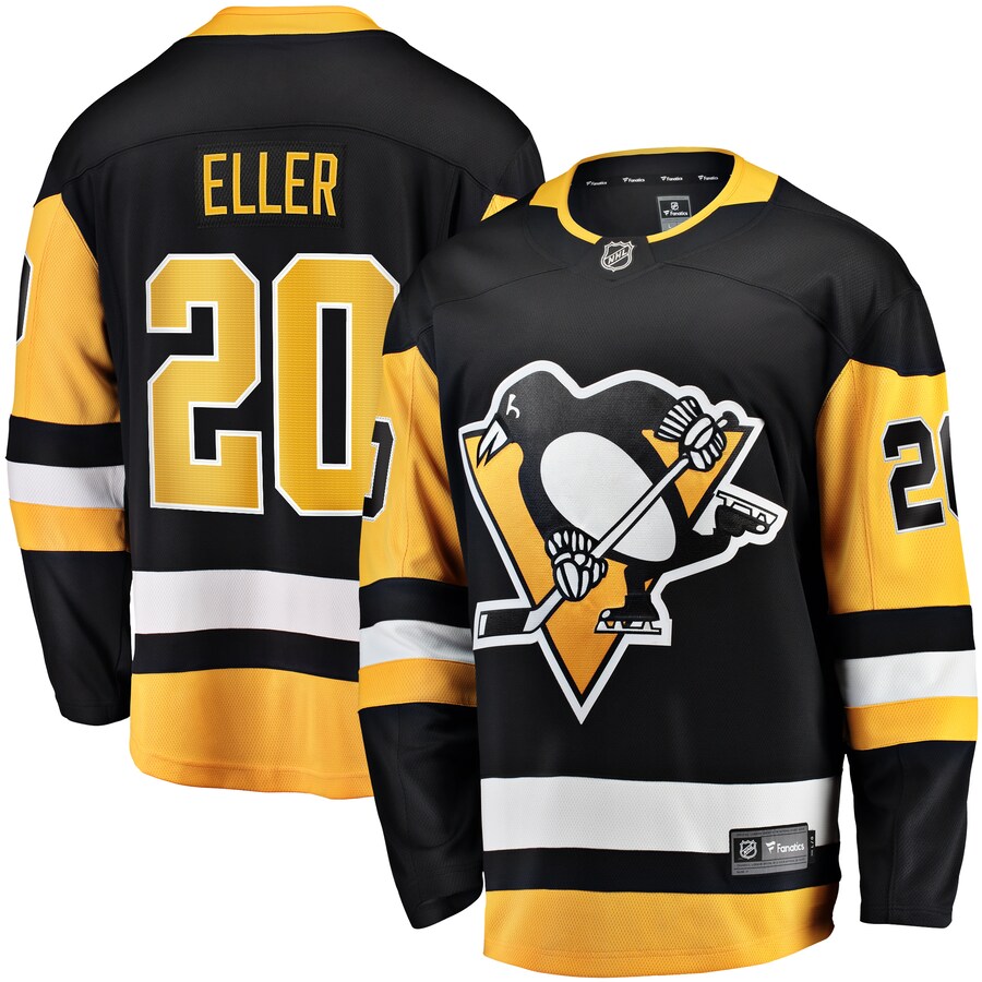 Men's Pittsburgh Penguins Lars Eller Fanatics Branded Black Home Breakaway Jersey - Puhuasuan