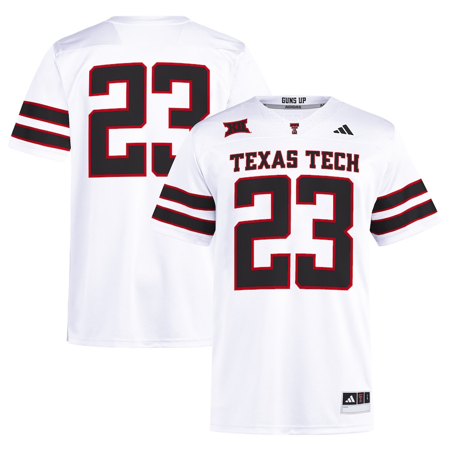 #23 Texas Tech Red Raiders adidas Away Premier Football Jersey �?White - Puhuasuan