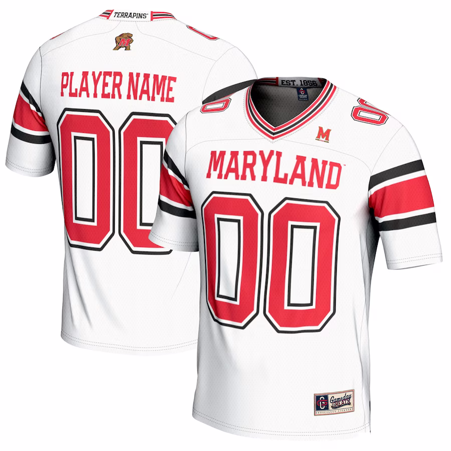 Maryland Terrapins GameDay Greats Youth NIL Pick-A-Player Football Jersey - White - Puhuasuan