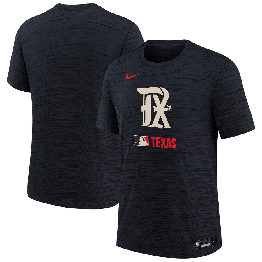 Youth Texas Rangers Nike Navy Authentic Collection City Connect Velocity Performance T-Shirt - Puhuasuan