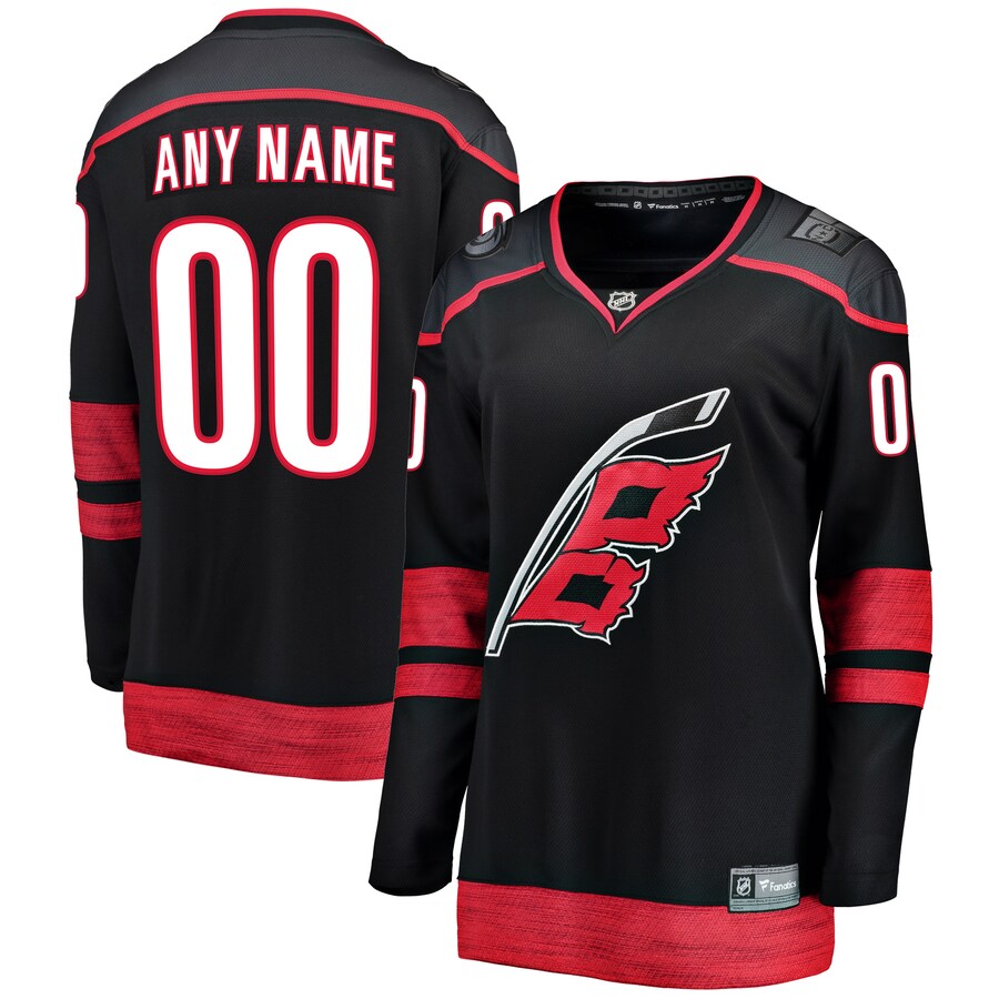 Women's Carolina Hurricanes Fanatics Branded Black Home Breakaway Custom Jersey - Puhuasuan