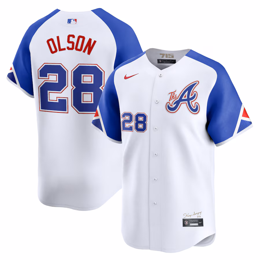 Men's Atlanta Braves Matt Olson Nike White City Connect Limited Player Jersey - Puhuasuan