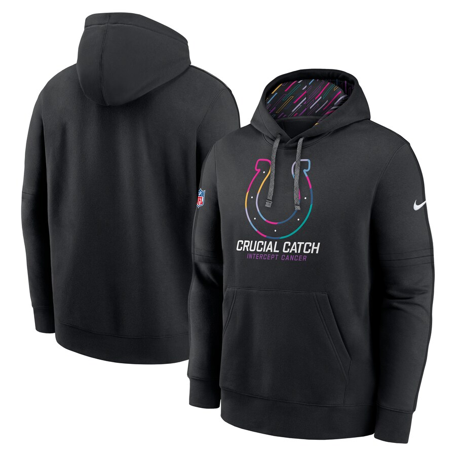 Men's Indianapolis Colts Nike Black 2024 NFL Crucial Catch Club Pullover Hoodie - Puhuasuan