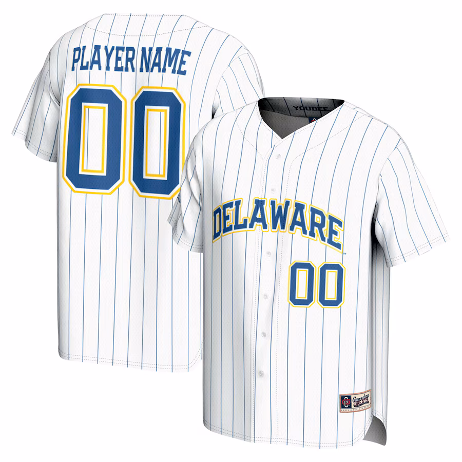 Delaware Fightin' Blue Hens GameDay Greats NIL Pick-A-Player Baseball Lightweight Jersey - White - Puhuasuan