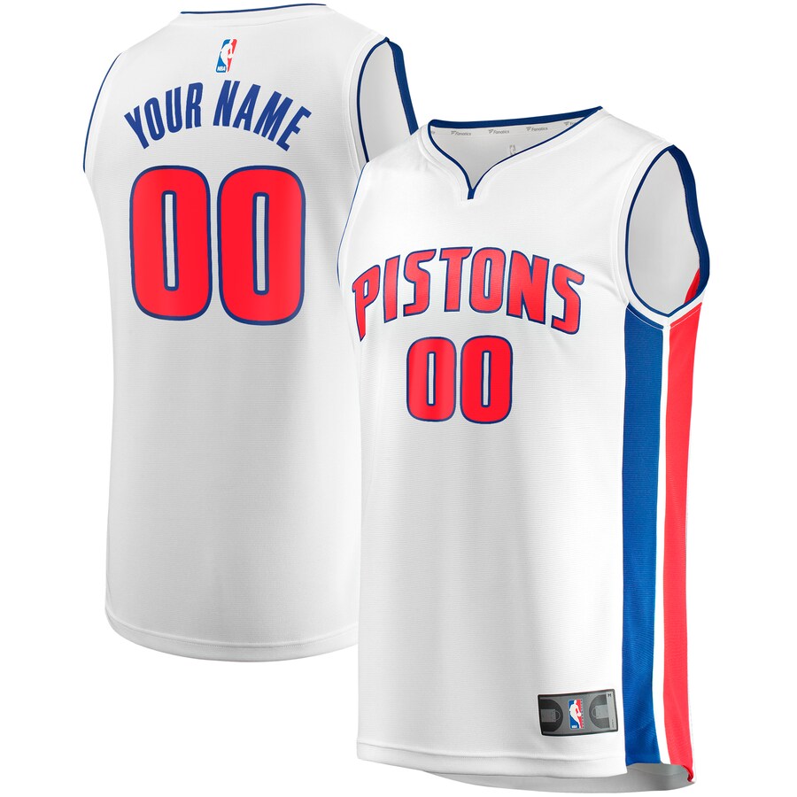 Youth Detroit Pistons  Fanatics White Fast Break Replica Custom Jersey - Association Edition - Puhuasuan