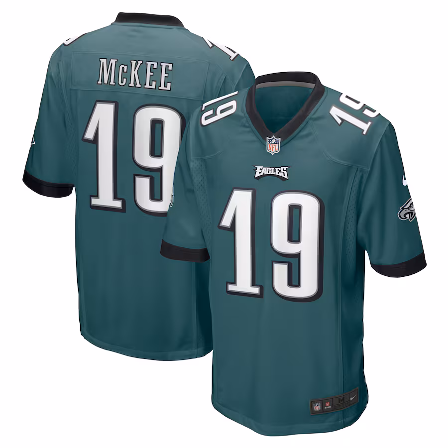 Men's Philadelphia Eagles Tanner McKee Nike Midnight Green Team Game Jersey - Puhuasuan